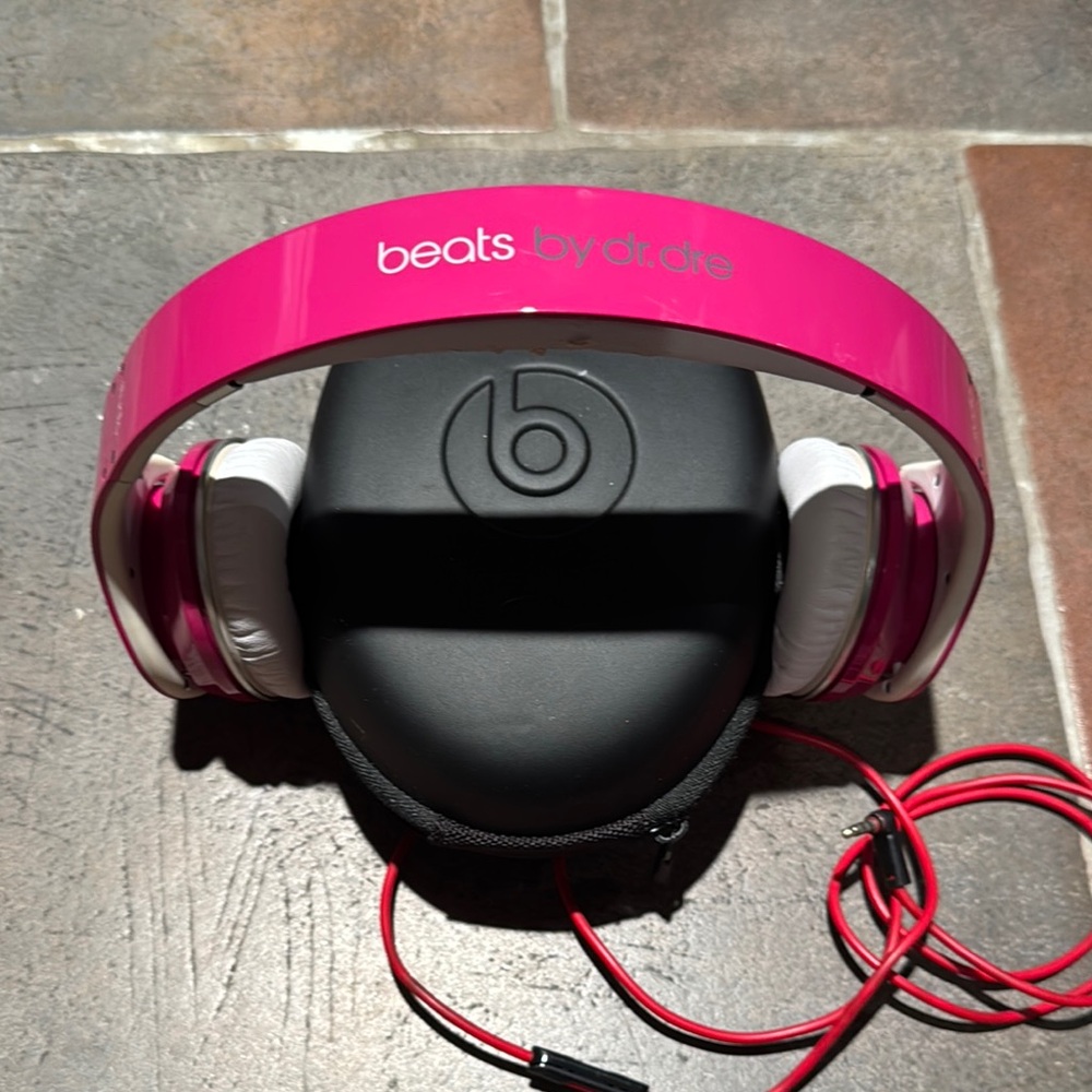 Beats by Dre Pink Headphones over ear headphones